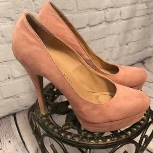 Lauren Conrad Dusty Rose Faux Suede Platform Heels